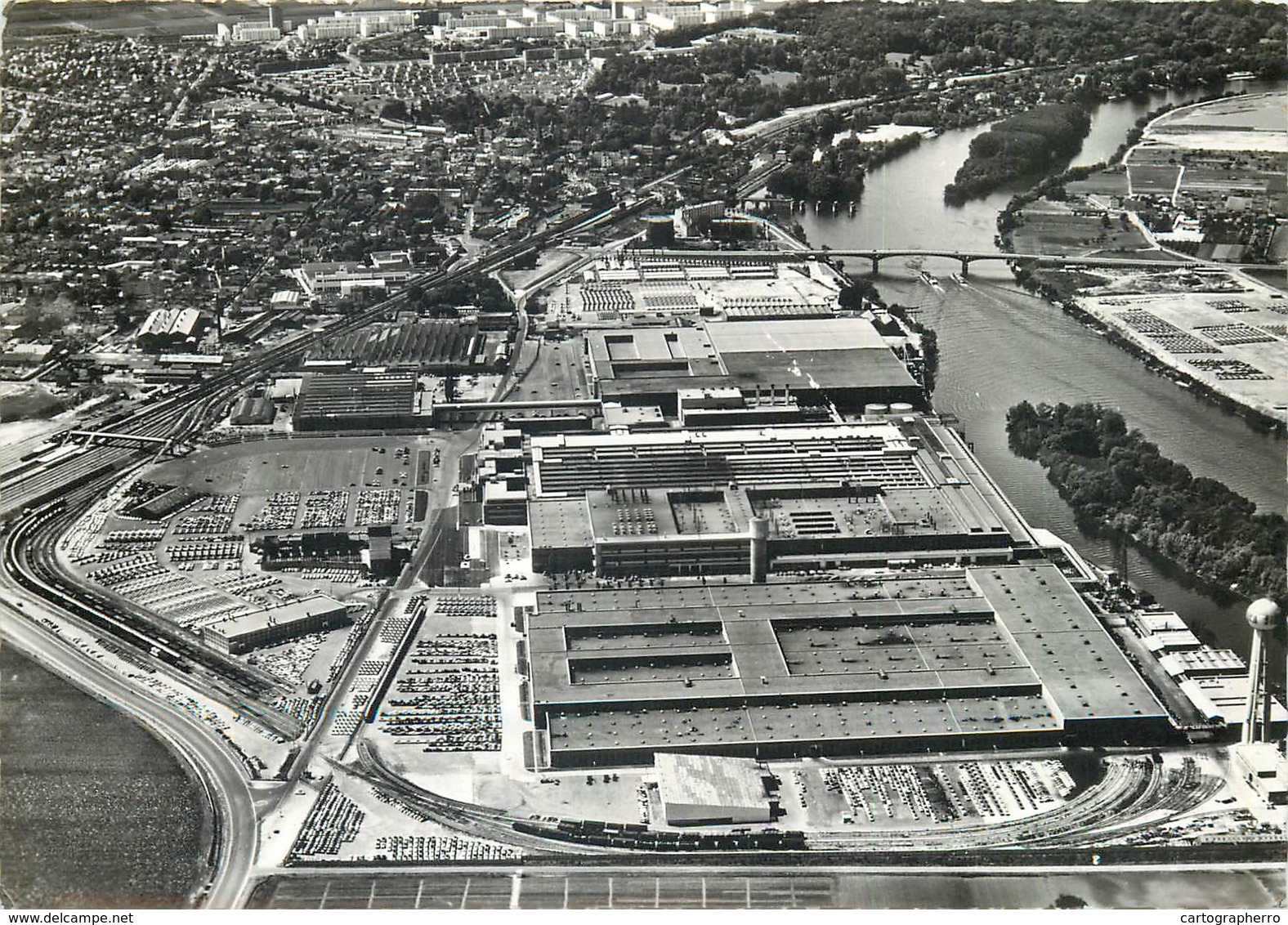 D1447 Poissy Plant Usine Voitures Simca Fiat Crysler Aerial View - Poissy