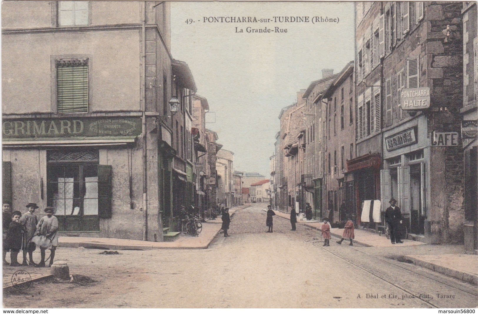 CPA PONTCHARRA SUR TURDINE La Grande Rue - Pontcharra-sur-Turdine