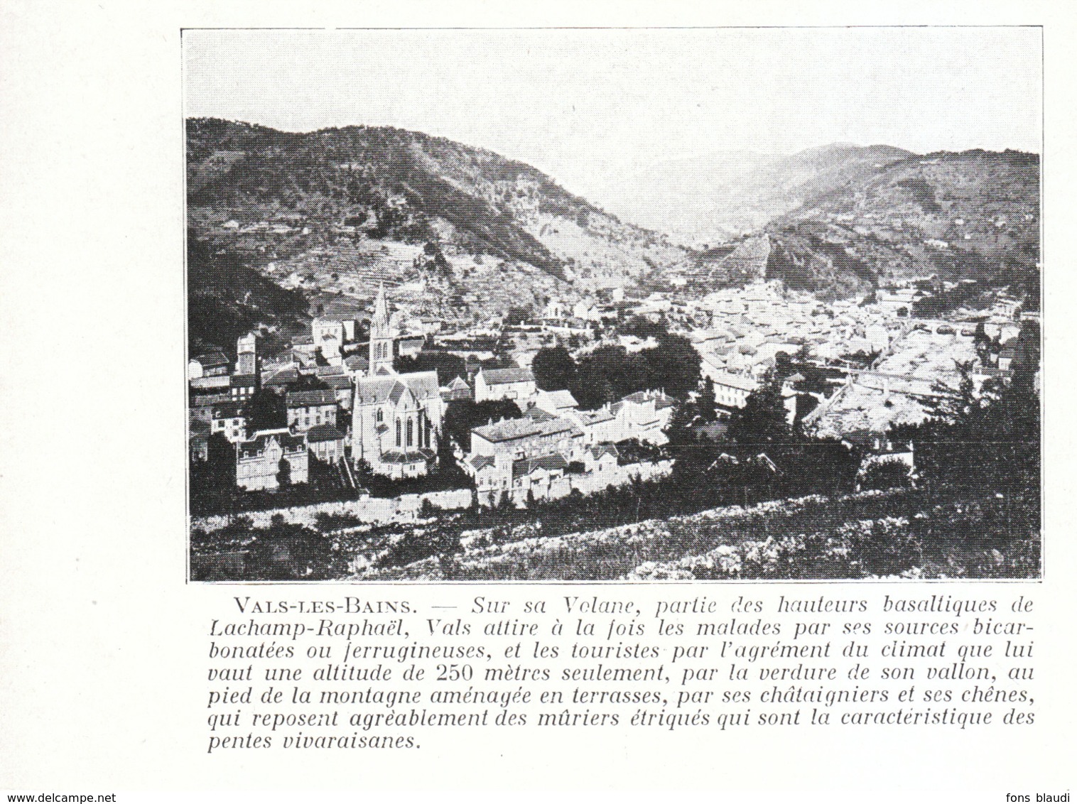 1924 - Iconographie - Vals-les-Bains (Ardèche) - Vue Générale - FRANCO DE PORT - Non Classés