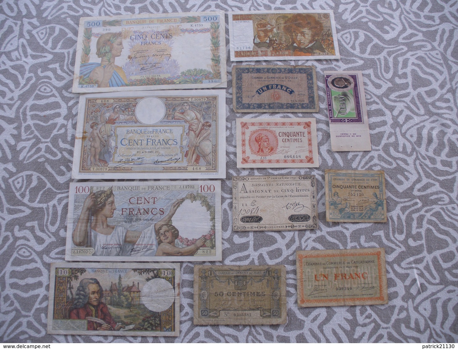 LOT B 12 BILLETS FRANCE ASSIGNAT CHAMBRE COMMERCE ET CADEAU - Autres & Non Classés