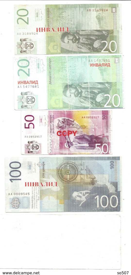 X1- Lot 5 Psc.Fantasy Dinar Banknote- Serbia- SpongeBob, Nikola Tesla - Autres & Non Classés