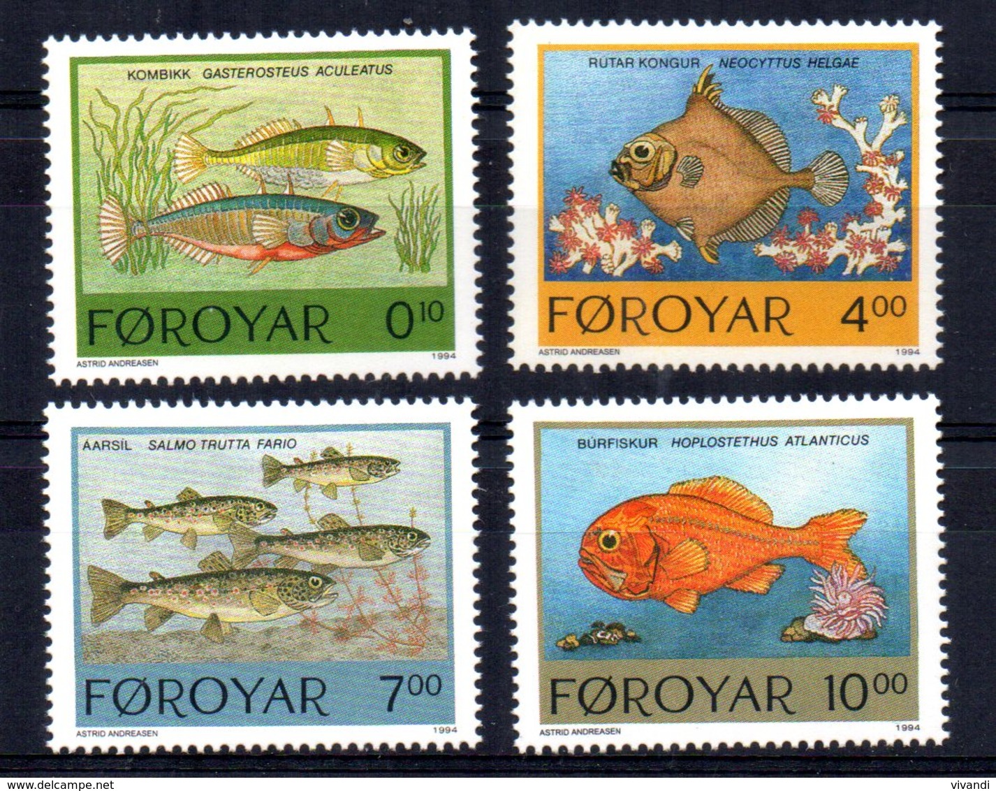 Faroe Islands - 1994 - Fishes - MNH - Féroé (Iles)