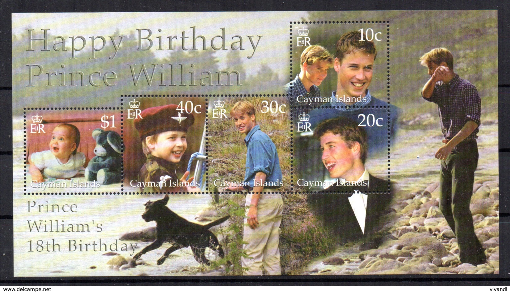 Cayman Islands - 2000 - Prince William 18th Birthday Miniature Sheet - MNH - Iles Caïmans