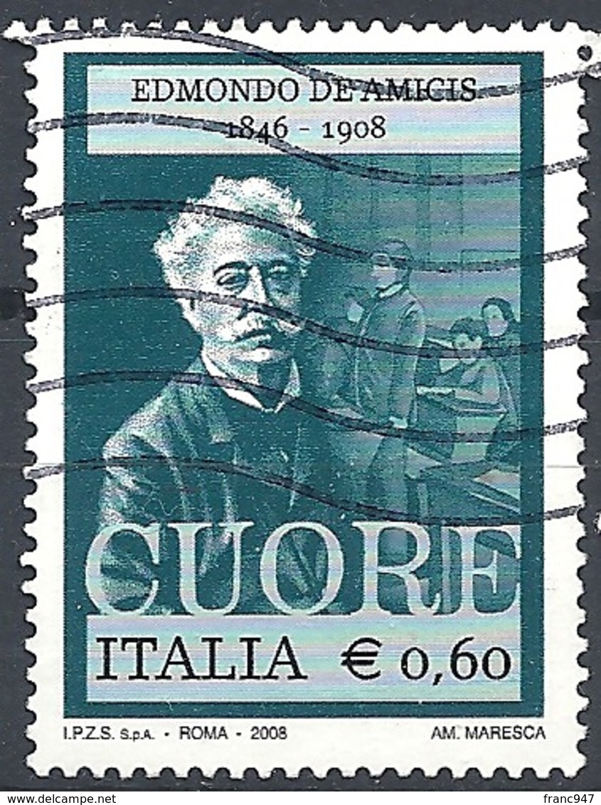 Italia, 2008 DE Amicis €.0,60 # Sassone 3021 - Michel 3230 - Scott 2861  USATO - 2001-10: Usados