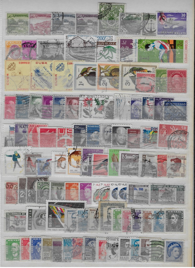 Vrac, accumulation, 1800 timbres et 56 blocs + documents divers