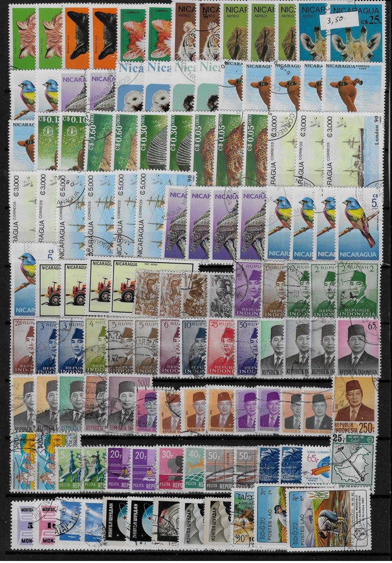 Vrac, accumulation, 1800 timbres et 56 blocs + documents divers