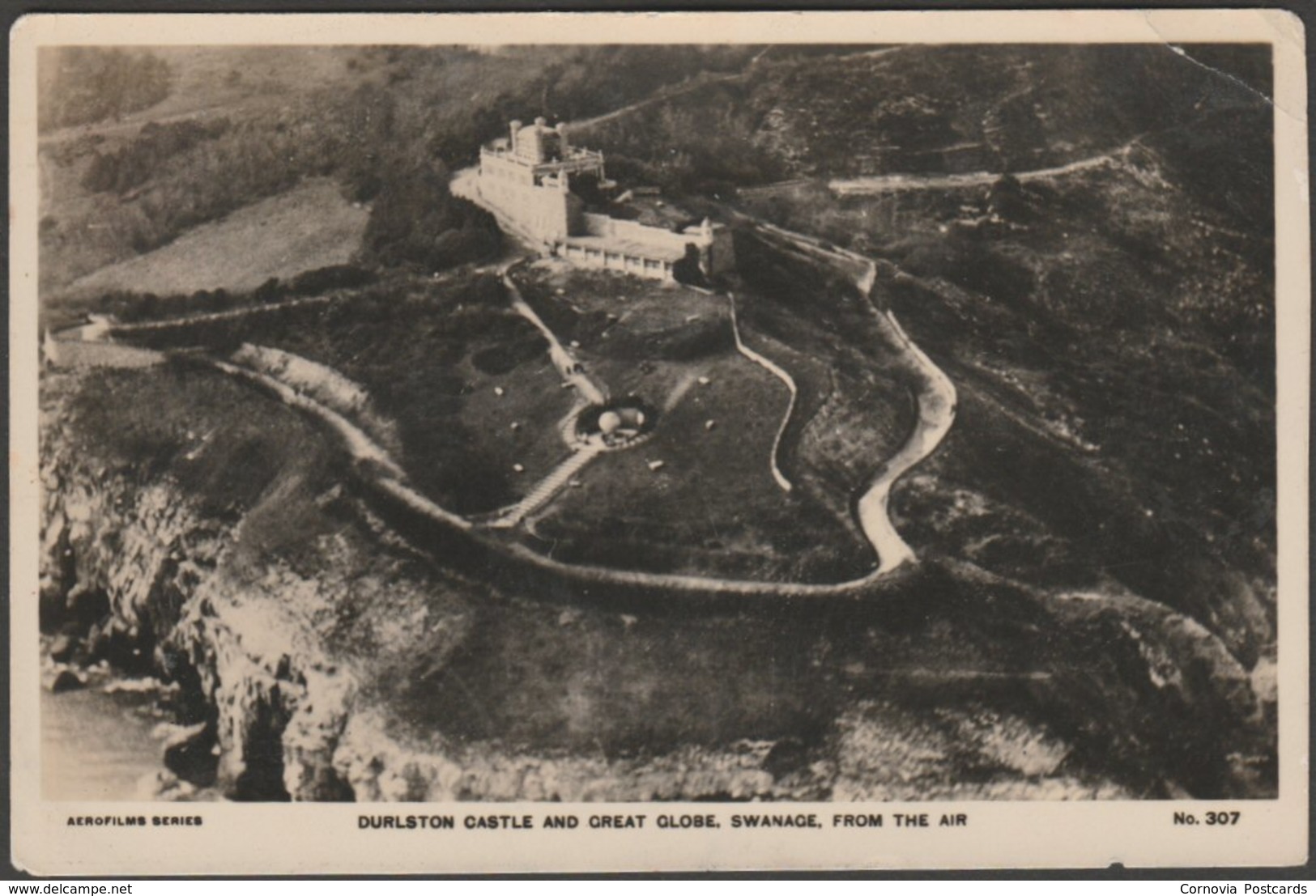 Durlston Castle And Great Globe, Swanage, Dorset, C.1920s - Aerofilms RP Postcard - Swanage