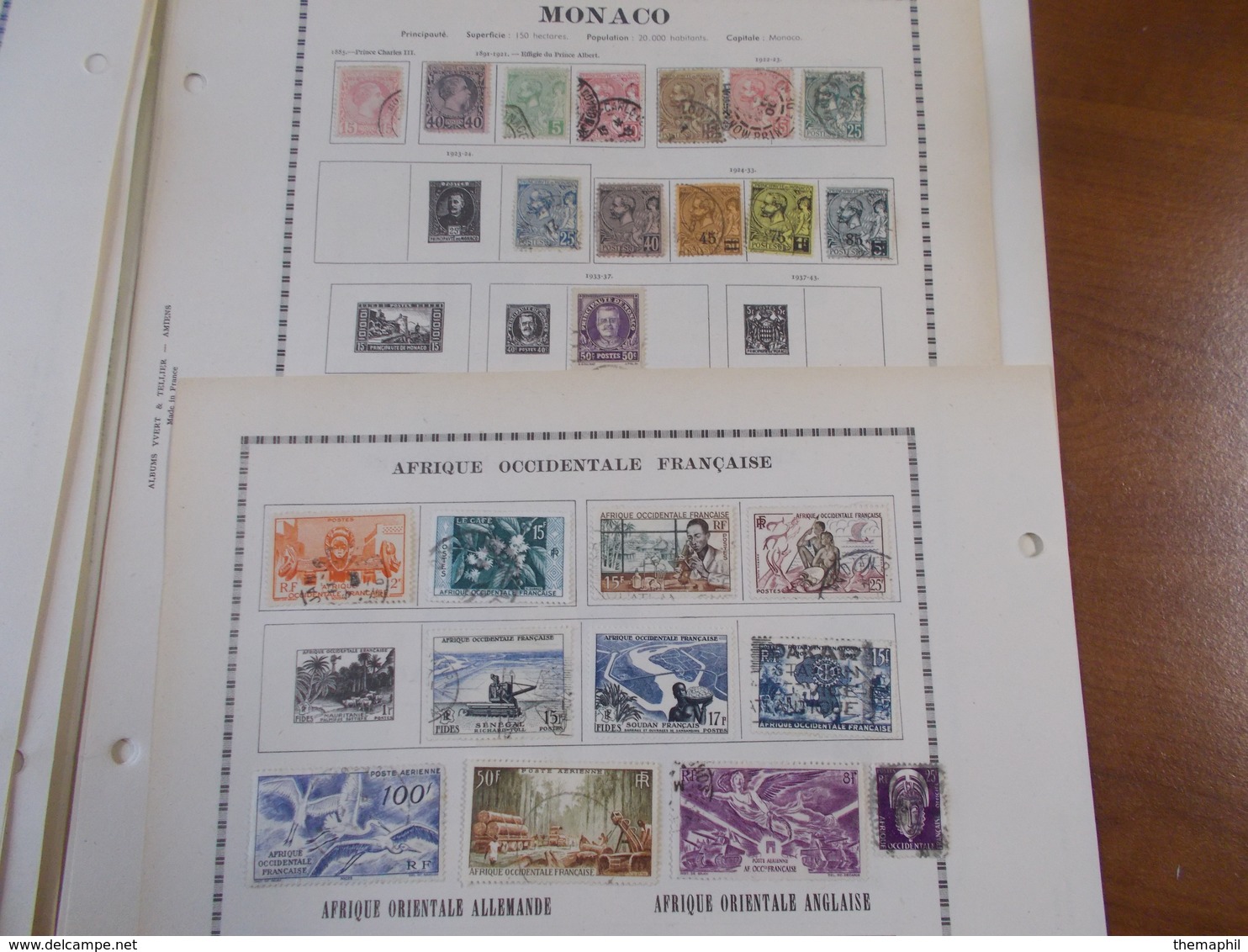 lot n° 635  MONACO algerie senegal  neufs * ou obl.    sur page d'albums.  no paypal