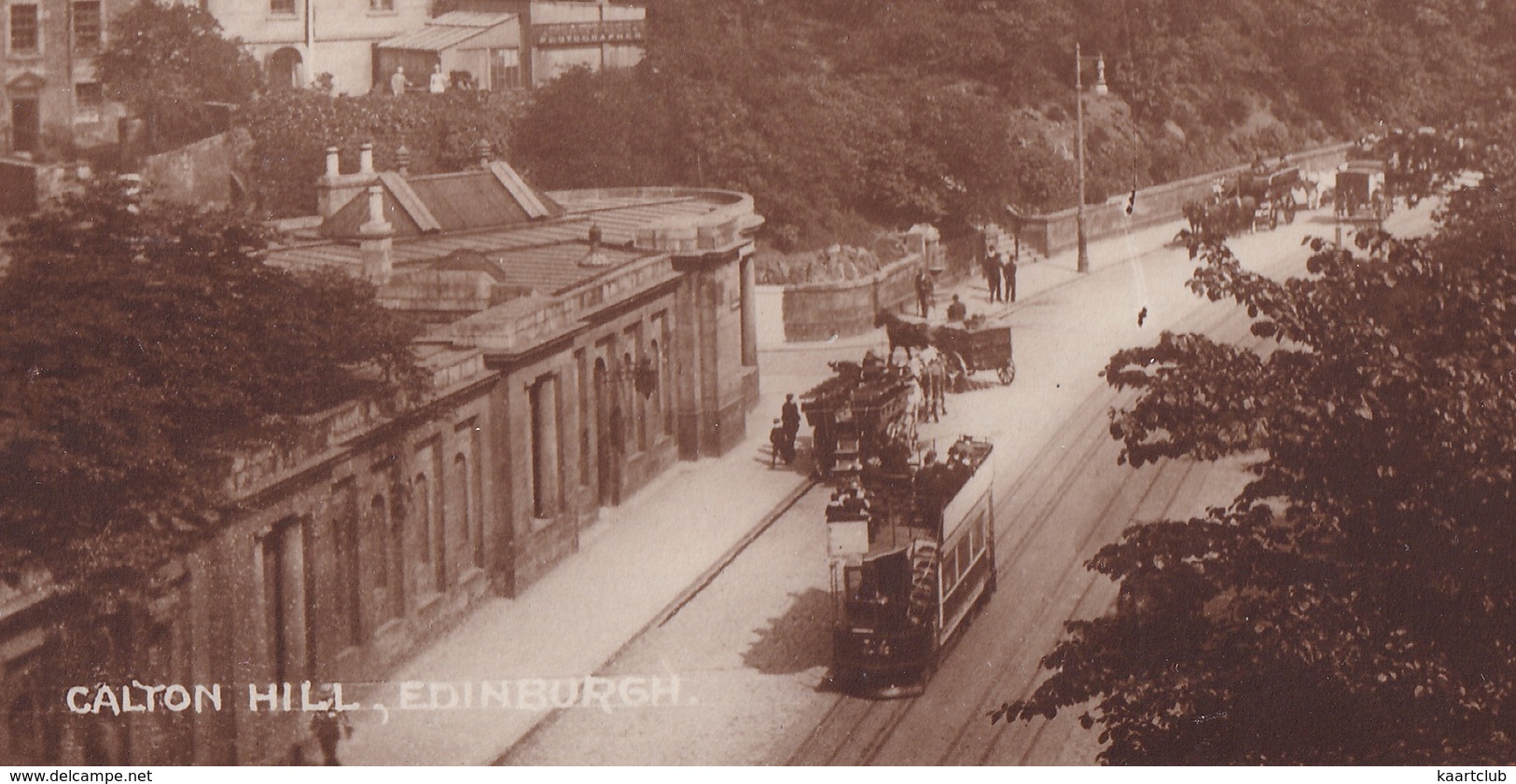 Edinburgh: STREETCAR / TRAM, HORSES & COACHES - Calton Hill- Scotland - Toerisme