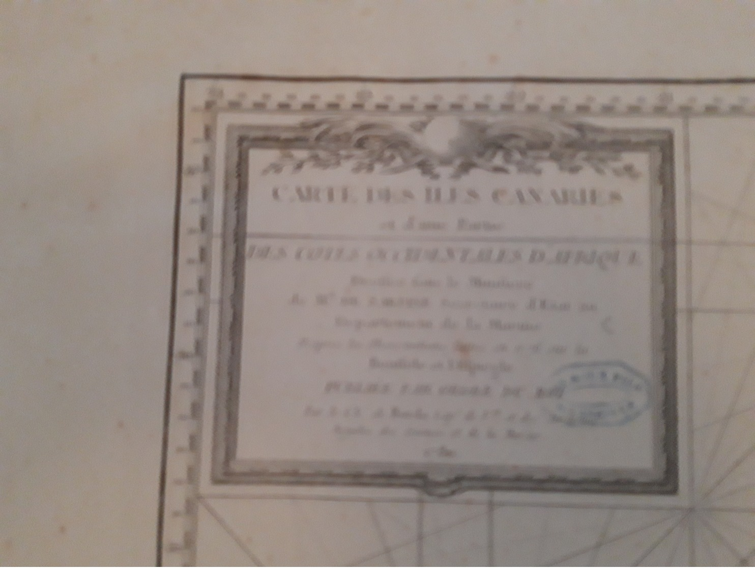 Grande Carte Charts Des Canaries 1780  Depot General De La Marine - Cartes Marines