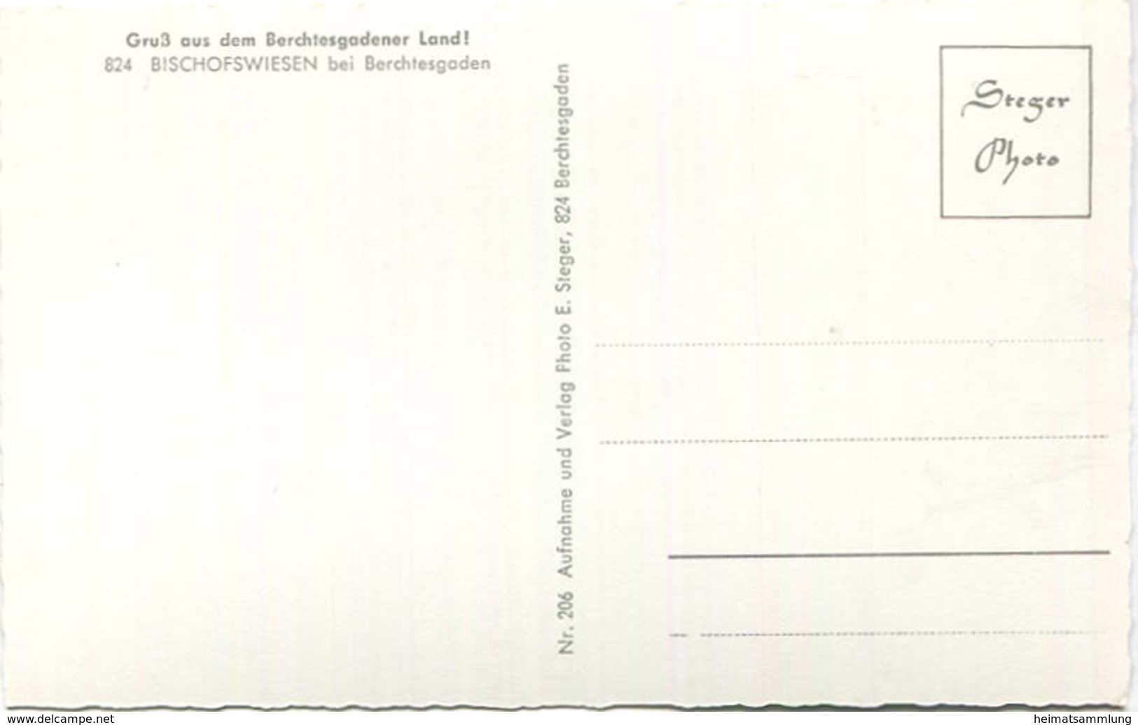 Bischofswiesen - Foto-AK - Verlag E. Steger Berchtesgaden - Bischofswiesen