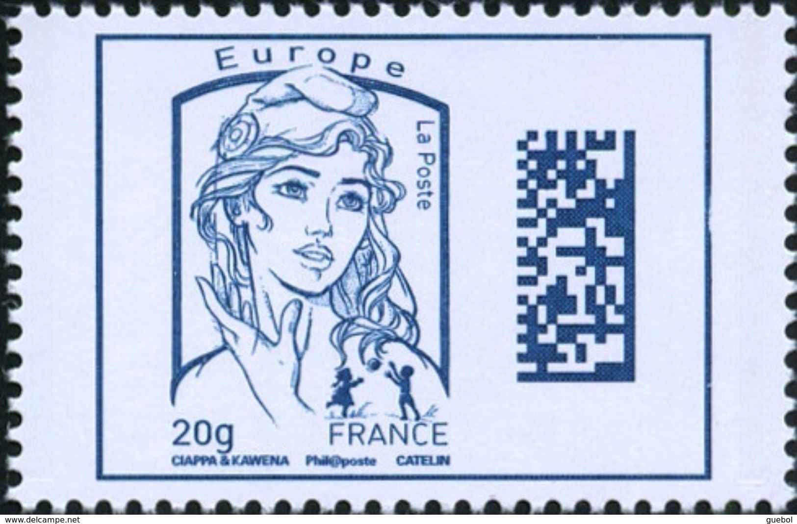 France Marianne De La Jeunesse Par Ciappa Et Kawena N° 4975,** Dadamatrix Le 20 Grammes Bleu Europe - 2013-2018 Marianne Of Ciappa-Kawena