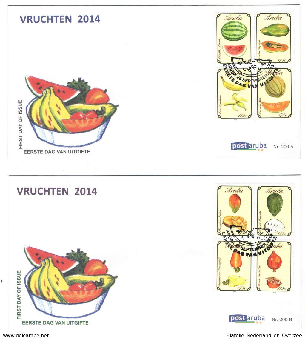 Aruba FDC E200 Zonder Adres. Vruchten, Fruits, Date Of Issue: 26-9-2014 - Curaçao, Nederlandse Antillen, Aruba