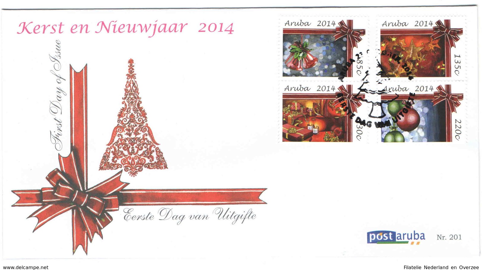Aruba FDC E201 Zonder Adres. Kerst En Nieuwjaar, Christmas And New Year, Noel, Date Of Issue: 23-10-2014 - Curaçao, Nederlandse Antillen, Aruba