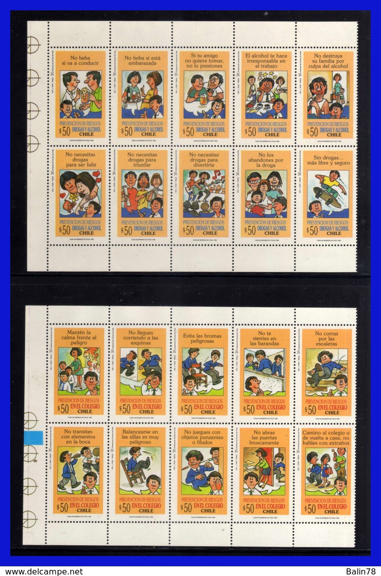 1996 - Chile - Scott 1163a - 1168a - MNH - CHI- 076 - RARAS - Lujo - Chile