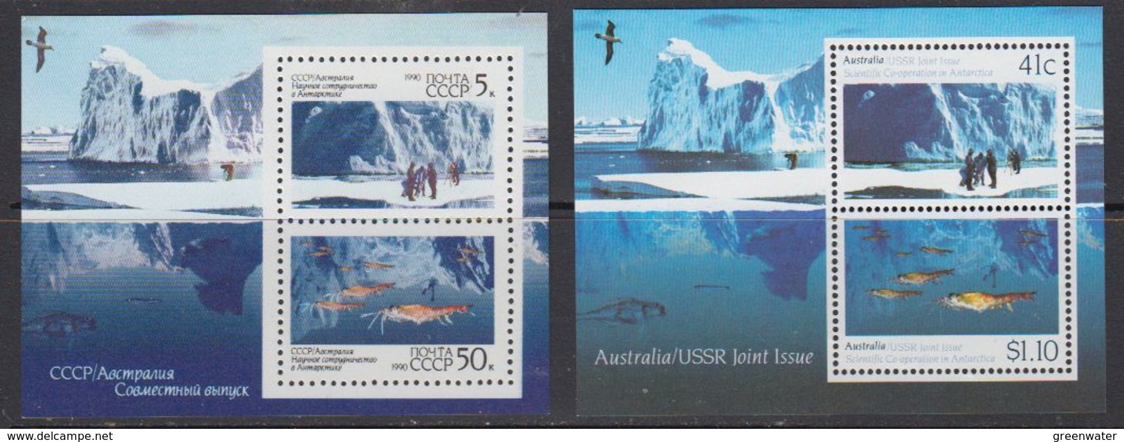 Australia + Russia 1990 Antarctica / Joint Issue 2 M/s ** Mnh (41426) - Ongebruikt