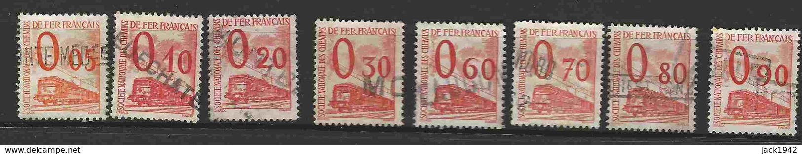 Timbres Petits Colis N° 31 à 34 + 37 à 40 (8 Valeurs En Centimes) - Oblitérés