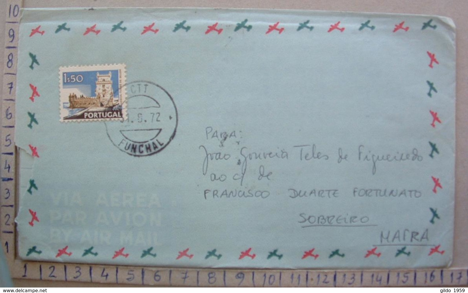 Portugal -  Air Mail Cover From Funchal To Mafra - SC0004 - Lettres & Documents