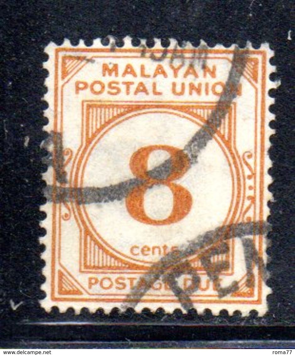 W712 - FEDERATED MALAY STATES 1936 , Segnatasse Yvert N. 11A  Usato Dent 15x14 - Federated Malay States