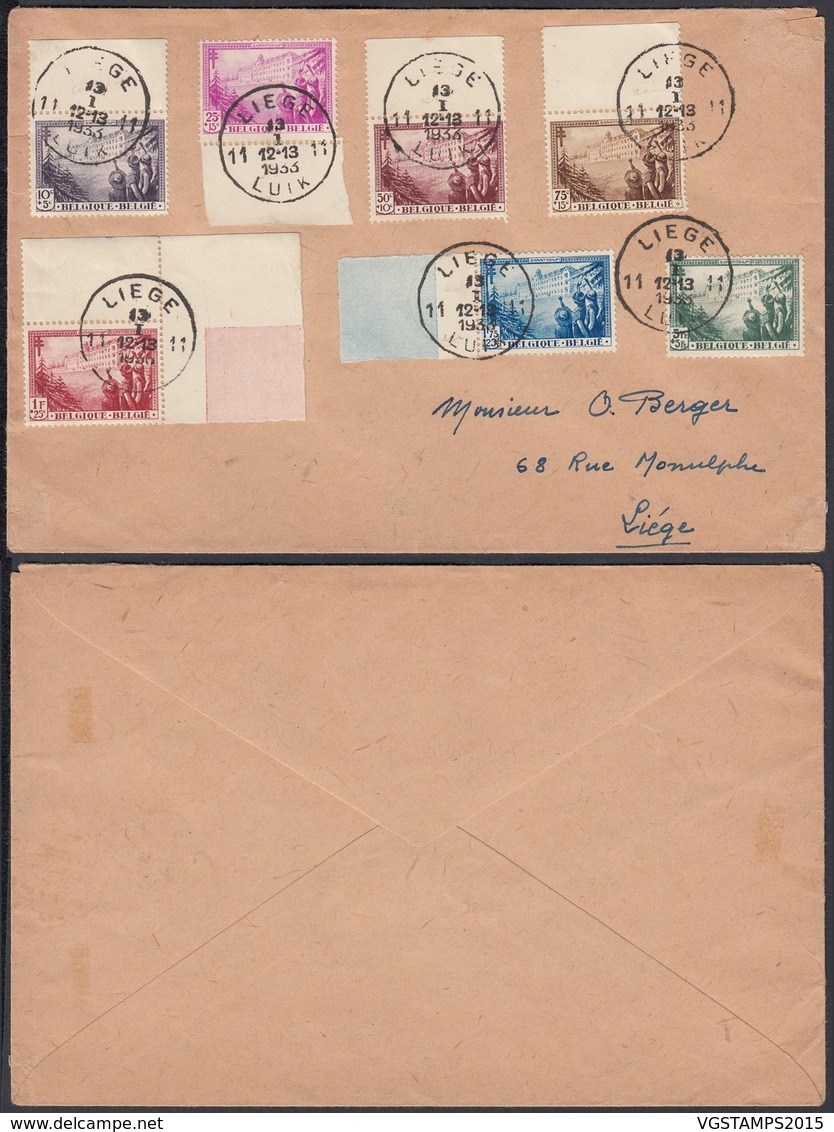 Belgique 1932 COB 356/362 Sur Lettre De Et Vers Liege (DD) DC-0979 - Lettres & Documents