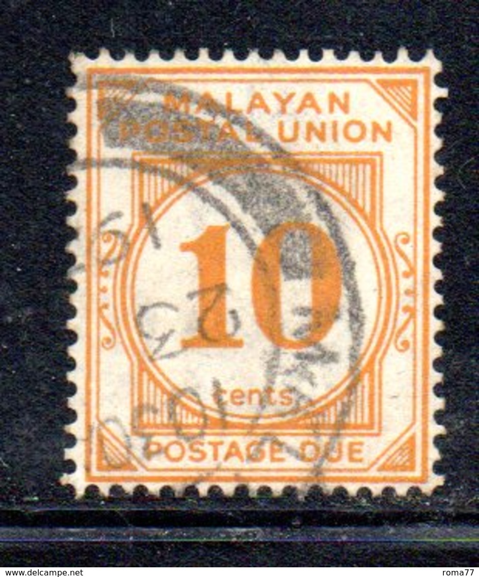 W731 - FEDERATED MALAY STATES 1936 , Segnatasse Yvert N. 13  Usato Dent 15x14 - Federated Malay States