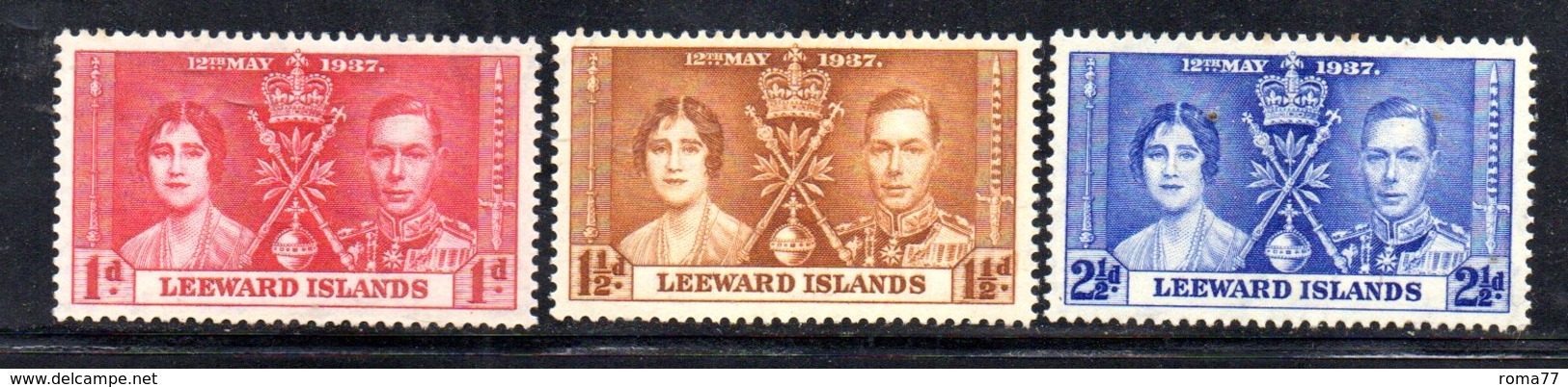 W687 - LEEWARD , Giorgio VI Incoronazione 12 Maggio 1937 **  Coronation - Leeward  Islands