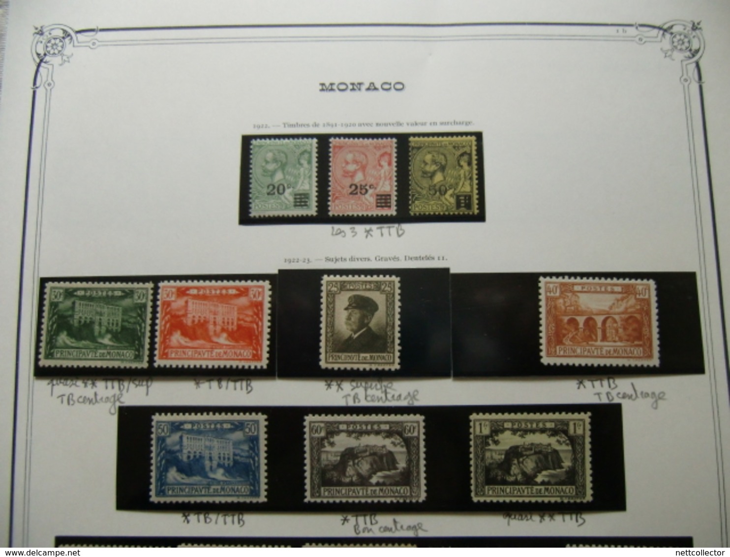 COLLECTION MONACO ANNEES 1922 / 1940 NEUFS */ ** TTB/SUP. COTE TRES IMPORTANTE - Unused Stamps