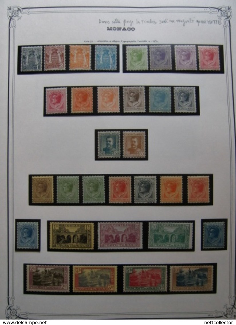 COLLECTION MONACO ANNEES 1922 / 1940 NEUFS */ ** TTB/SUP. COTE TRES IMPORTANTE - Neufs