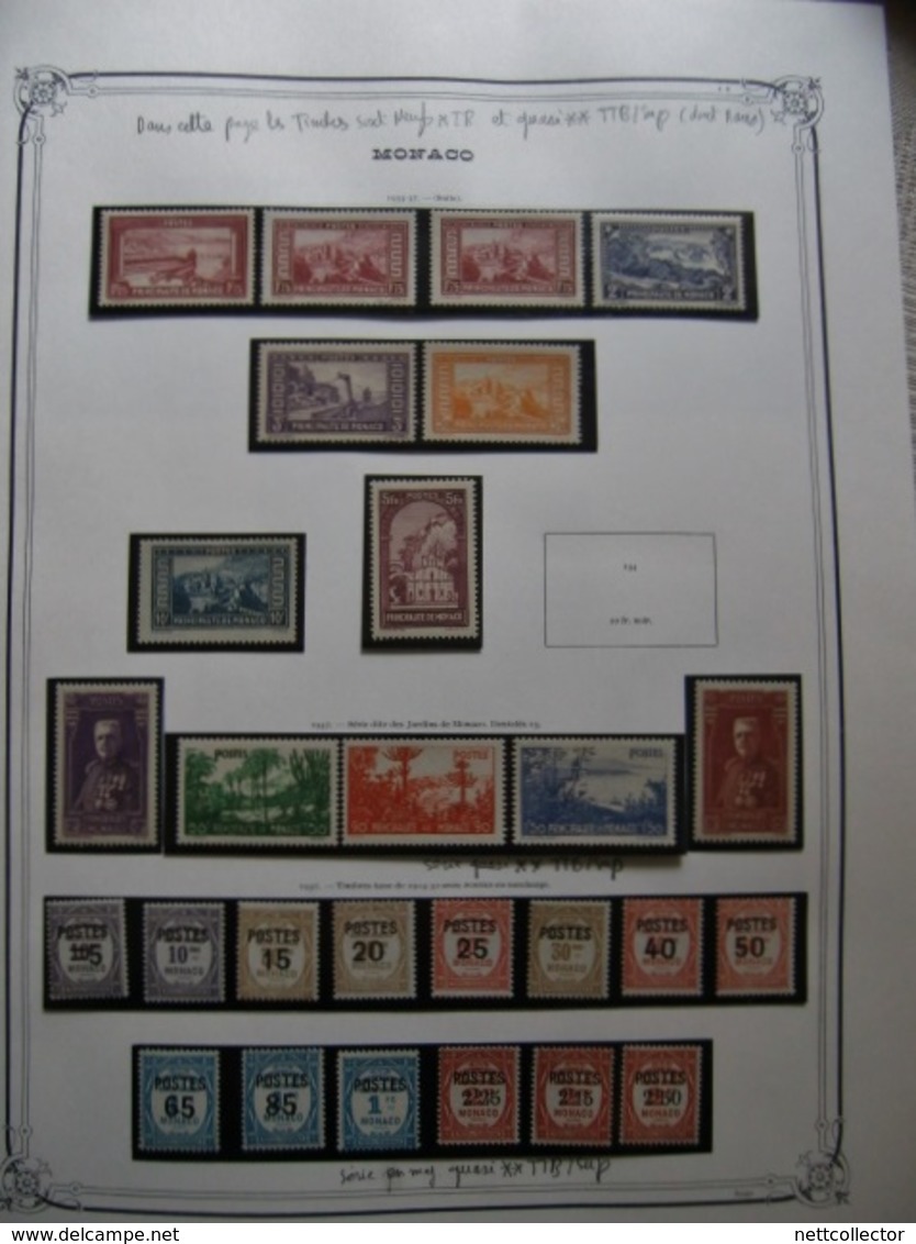 COLLECTION MONACO ANNEES 1922 / 1940 NEUFS */ ** TTB/SUP. COTE TRES IMPORTANTE