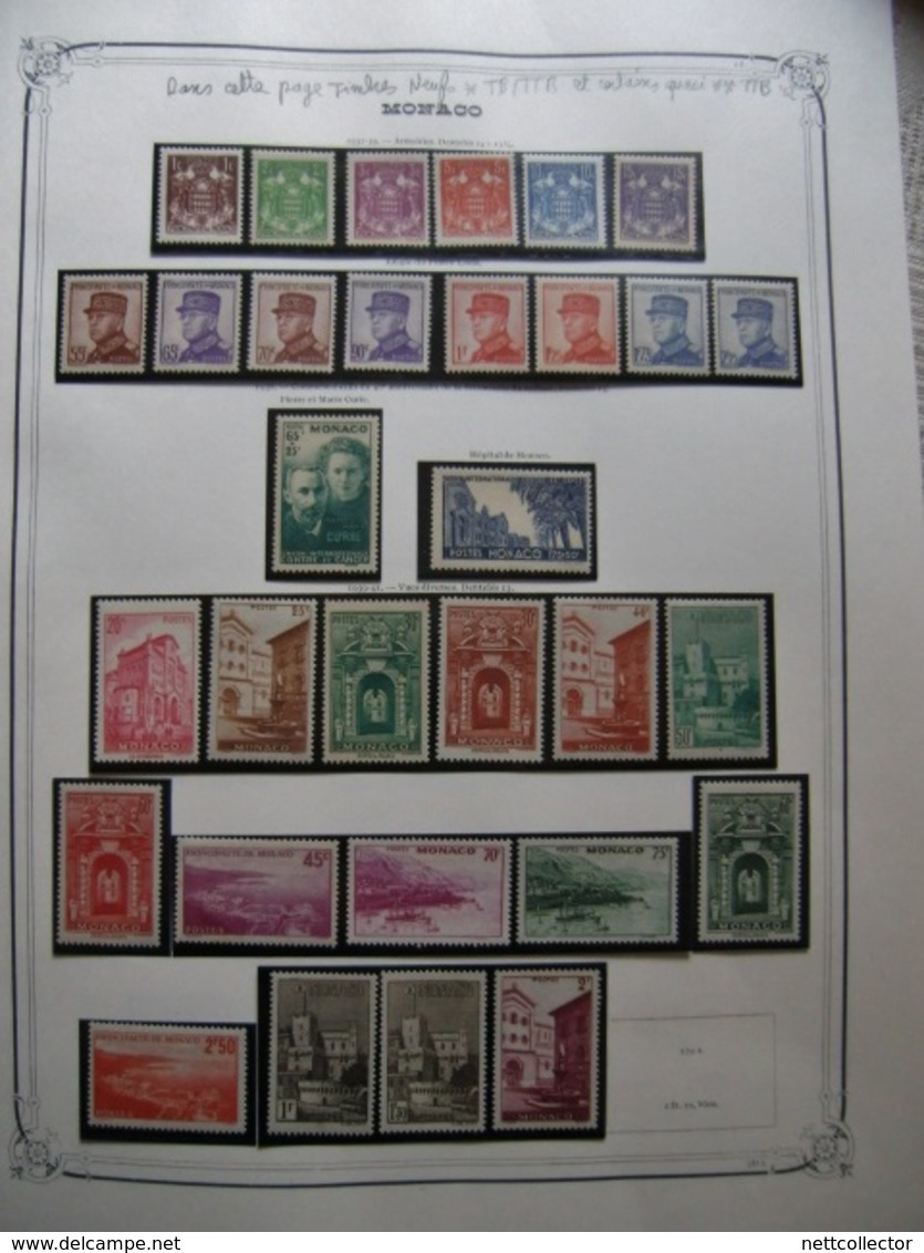 COLLECTION MONACO ANNEES 1922 / 1940 NEUFS */ ** TTB/SUP. COTE TRES IMPORTANTE