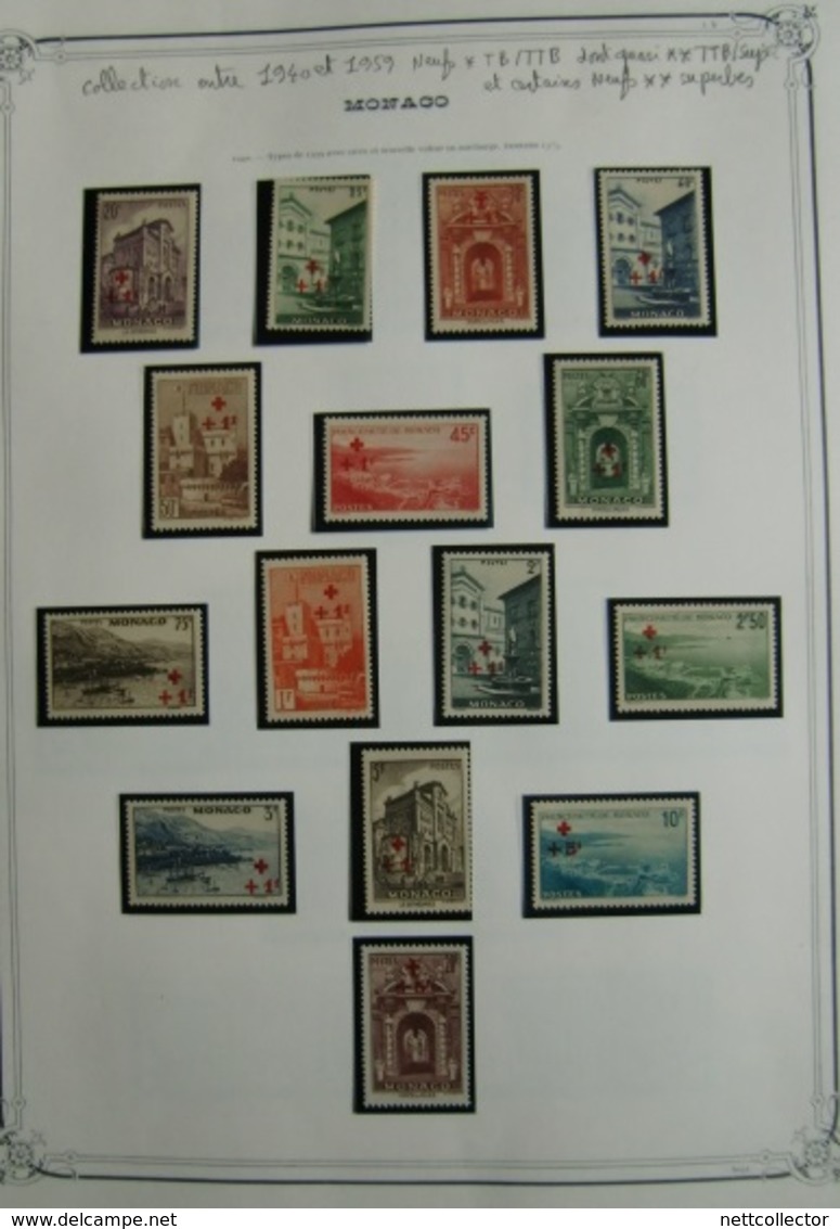 COLLECTION MONACO ANNEES 1940 / 1959 NEUFS* / ** TB / SUP. COTE IMPORTANTE - Collections, Lots & Séries