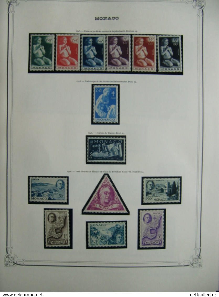 COLLECTION MONACO ANNEES 1940 / 1959 NEUFS* / ** TB / SUP. COTE IMPORTANTE