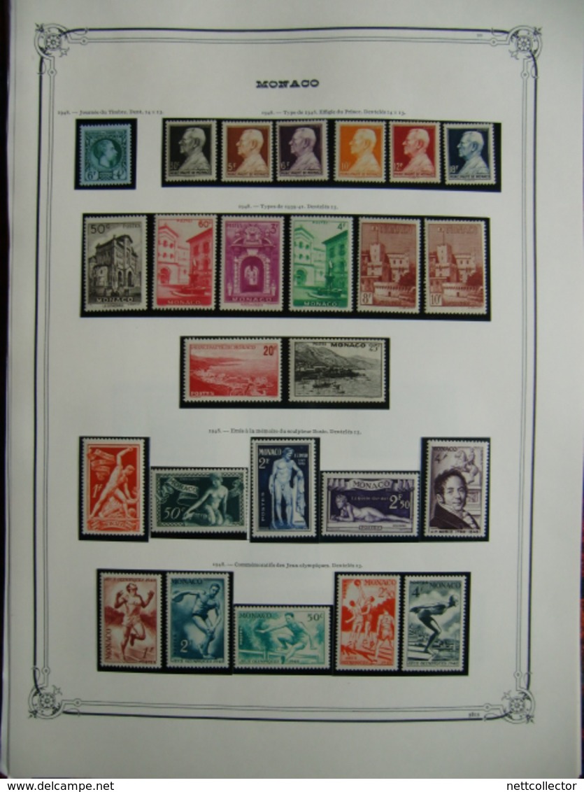 COLLECTION MONACO ANNEES 1940 / 1959 NEUFS* / ** TB / SUP. COTE IMPORTANTE