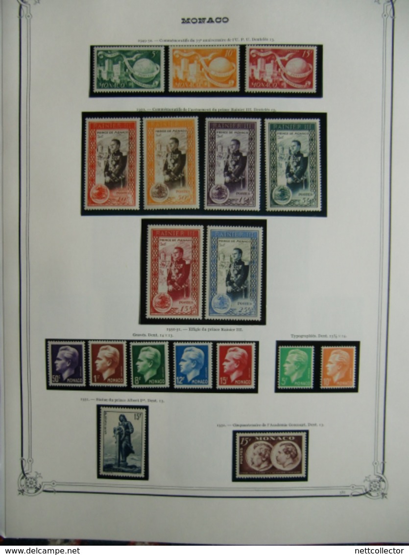 COLLECTION MONACO ANNEES 1940 / 1959 NEUFS* / ** TB / SUP. COTE IMPORTANTE