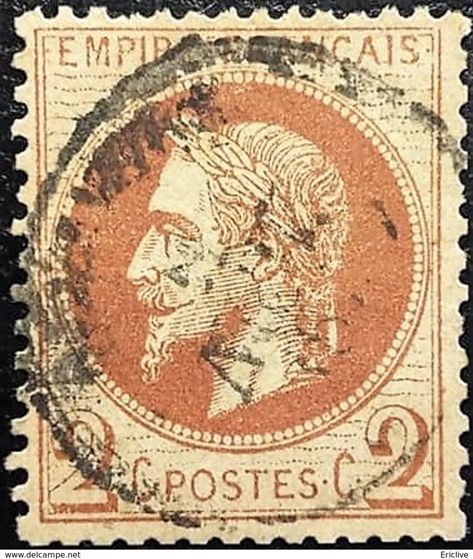 FRANCE Y&T N°26Aa Napoléon 2c. Chocolat. Oblitéré CàD - 1863-1870 Napoleone III Con Gli Allori