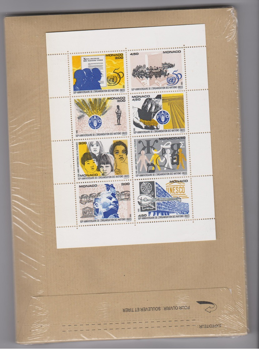 MONACO 1 Bloc Feuillet Neuf N°YT BF70 - 1995 Cinquantenaire ONU (UNO) - Bloques