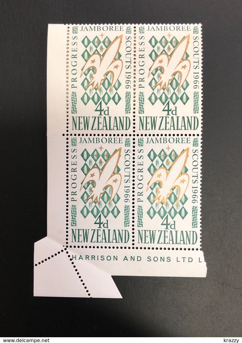 New Zealand 1966 Scout Jamboree Paper Fold Error Mnh - Unused Stamps