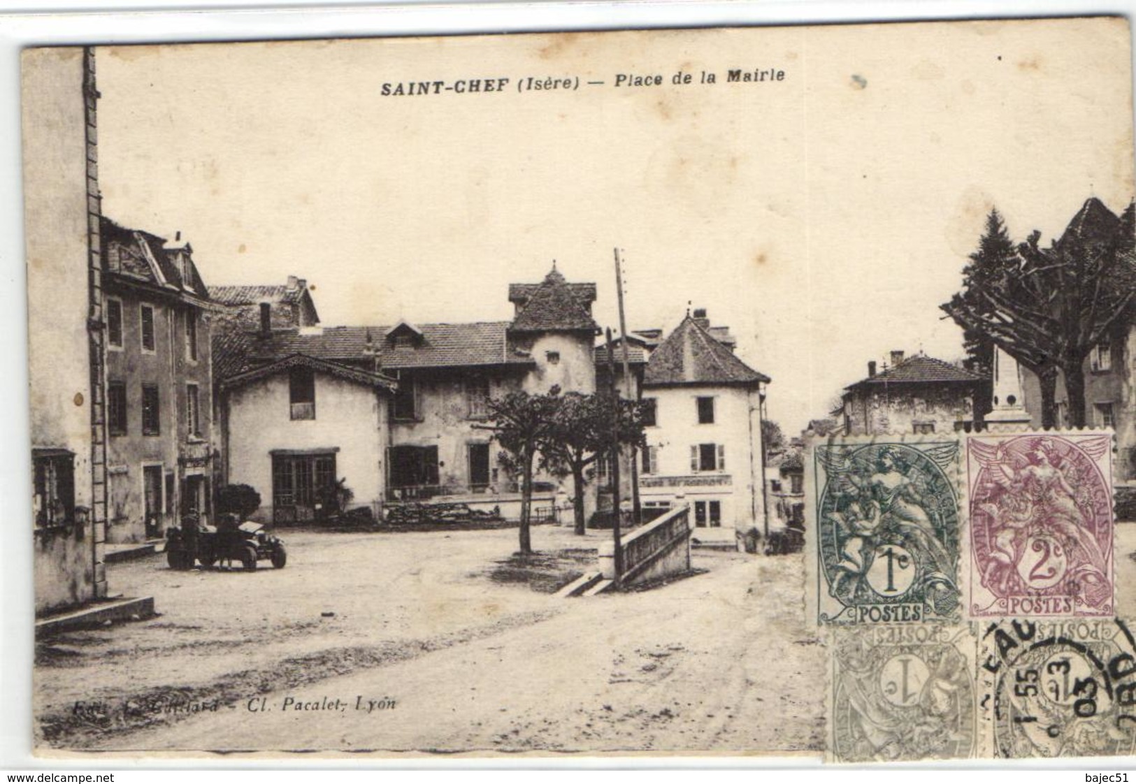 1 Cpa Saint Chef - Place De La Mairie - Saint-Chef