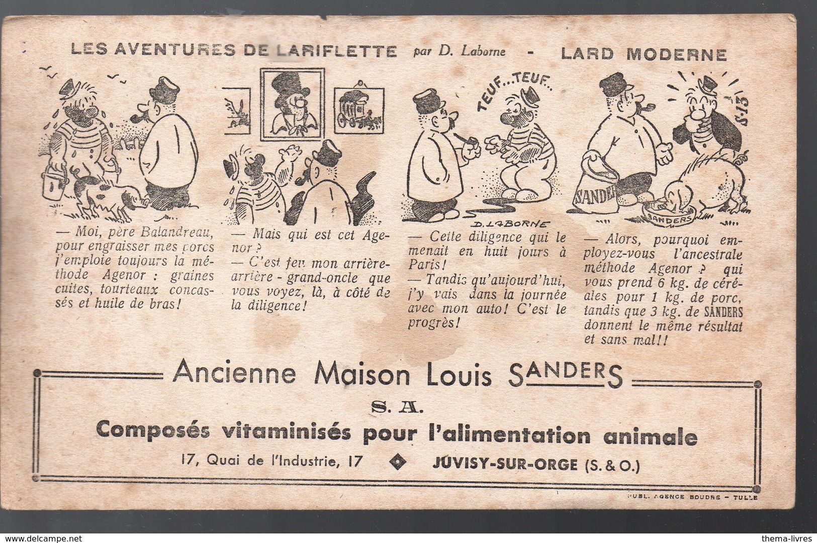 Juvisy Sur Orge (91 Essonne) Buvard LOUIS SANDERS  ALIMENTATION ANIMALE (PPP9858) - Animali