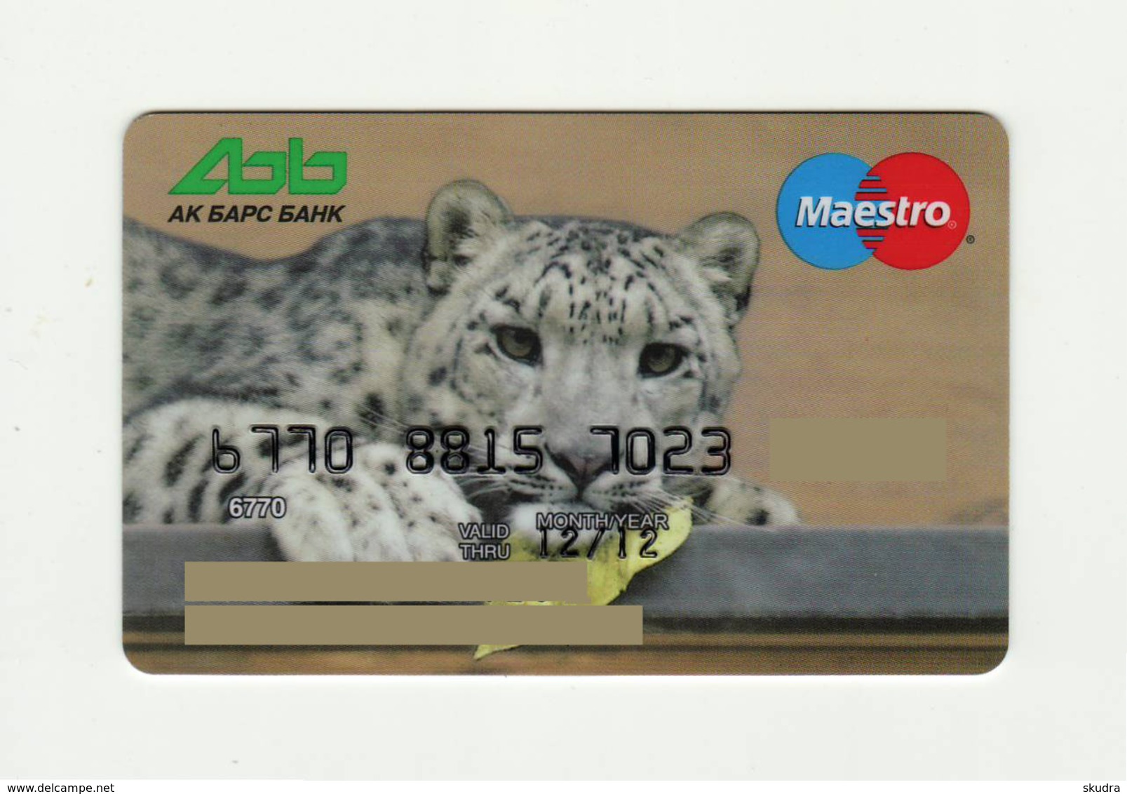 AK Bars Bank RUSSIA  Snow Leopard Maestro Expired - Tarjetas De Crédito (caducidad Min 10 Años)