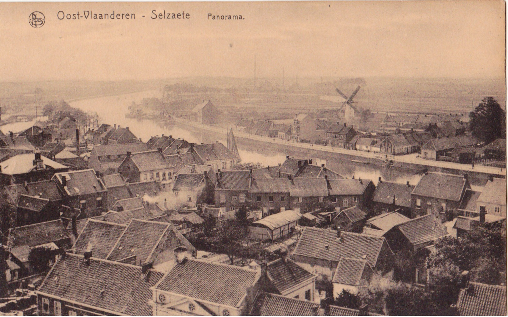 Zelzate: Panorama Met Molen. - Zelzate