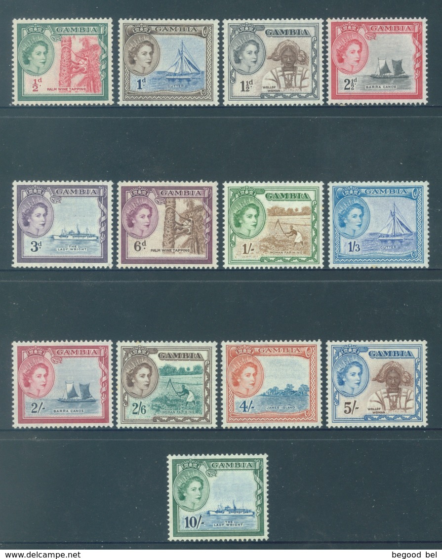 GAMBIA - MLH/* - 1953 -  Yv 146-159 4p AND 1£ NOT PRESENTS -  Lot 18439 - Gambie (...-1964)