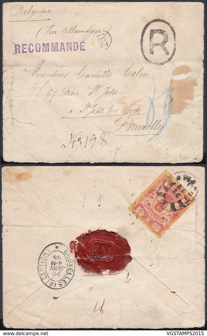 IRAN/PERSE 1895 Yv 80 Sur Lettre Recommande De TEHERAN Vers BRUXELLES (DD) DC-0991 - Iran