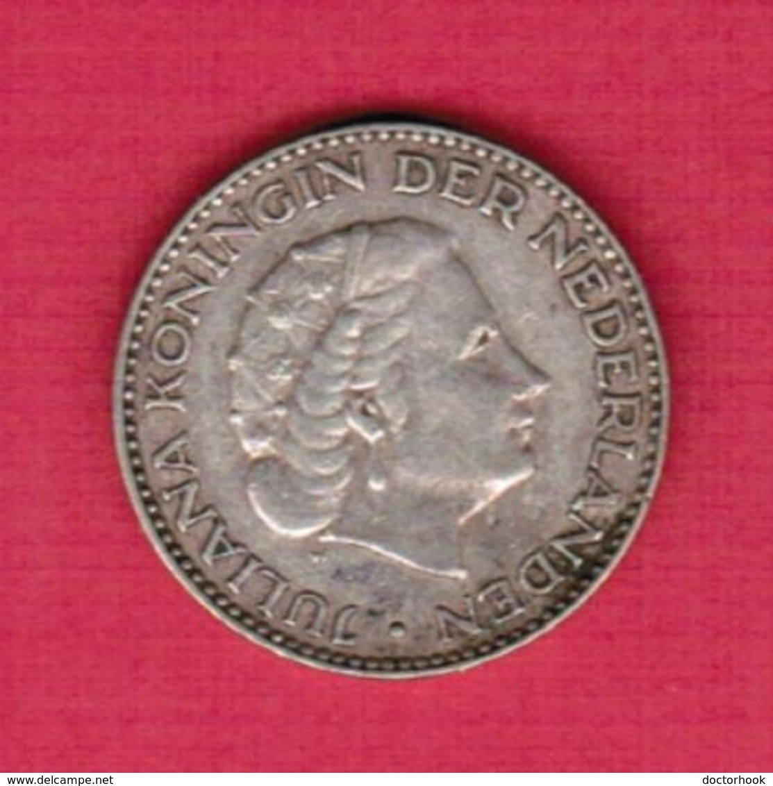 NETHERLANDS   1 GULDEN SILVER 1954 (KM # 184) #5228 - 1948-1980 : Juliana