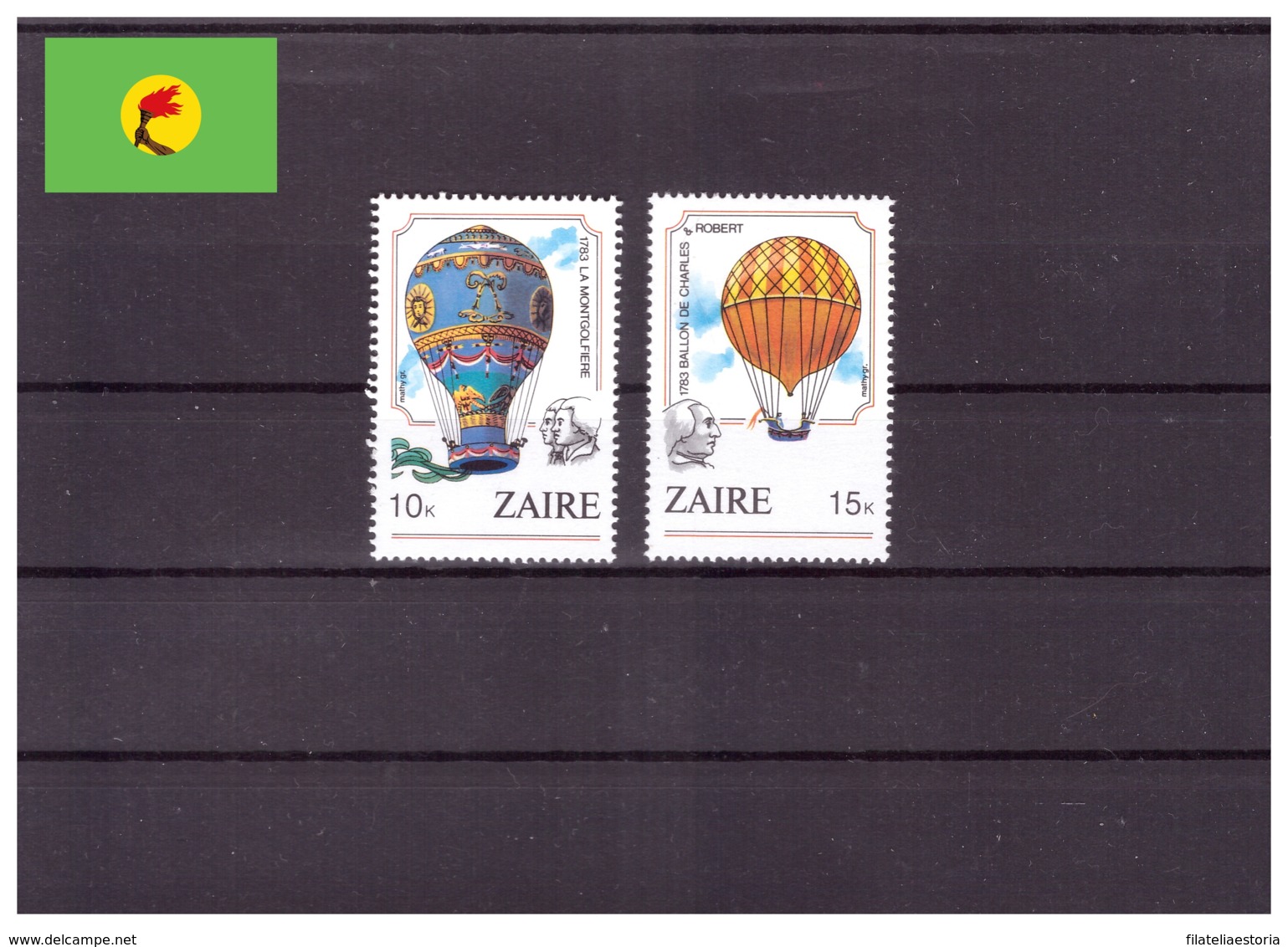 Zaire 1984 - MNH ** - Montgolfières - Michel Nr. 867-868 (kin103) - Neufs