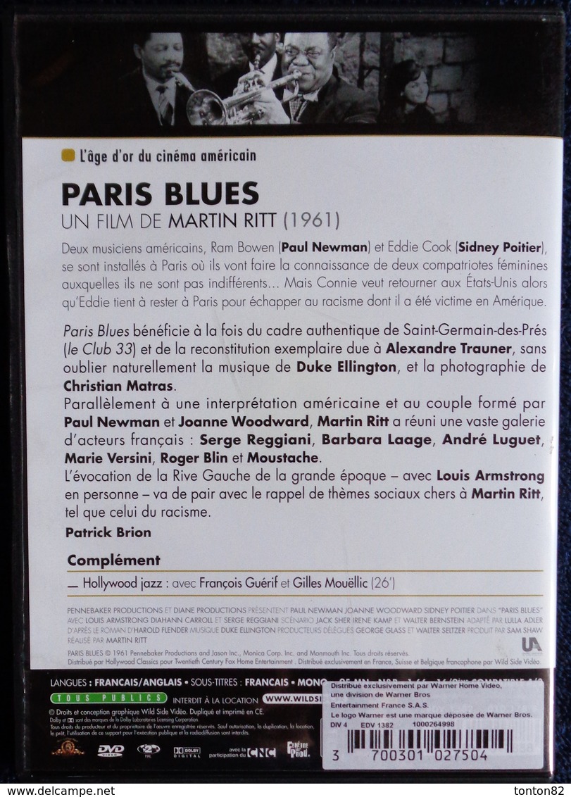 PARIS - BLUES - Un Film De Martin Ritt - ( 1961 ) - Paul Newman - Sidney Poitier - Louis Amstrong - Serge Regiani . - Autres & Non Classés