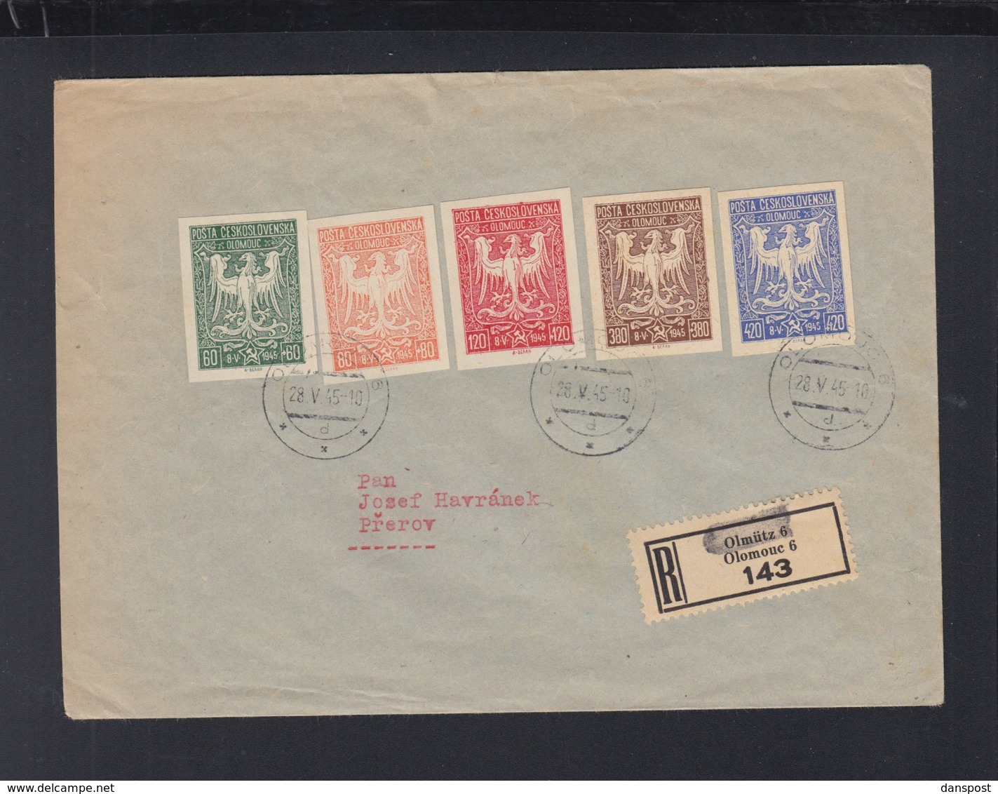 Czechoslovakia Cover Olomouc 1945 - Covers & Documents