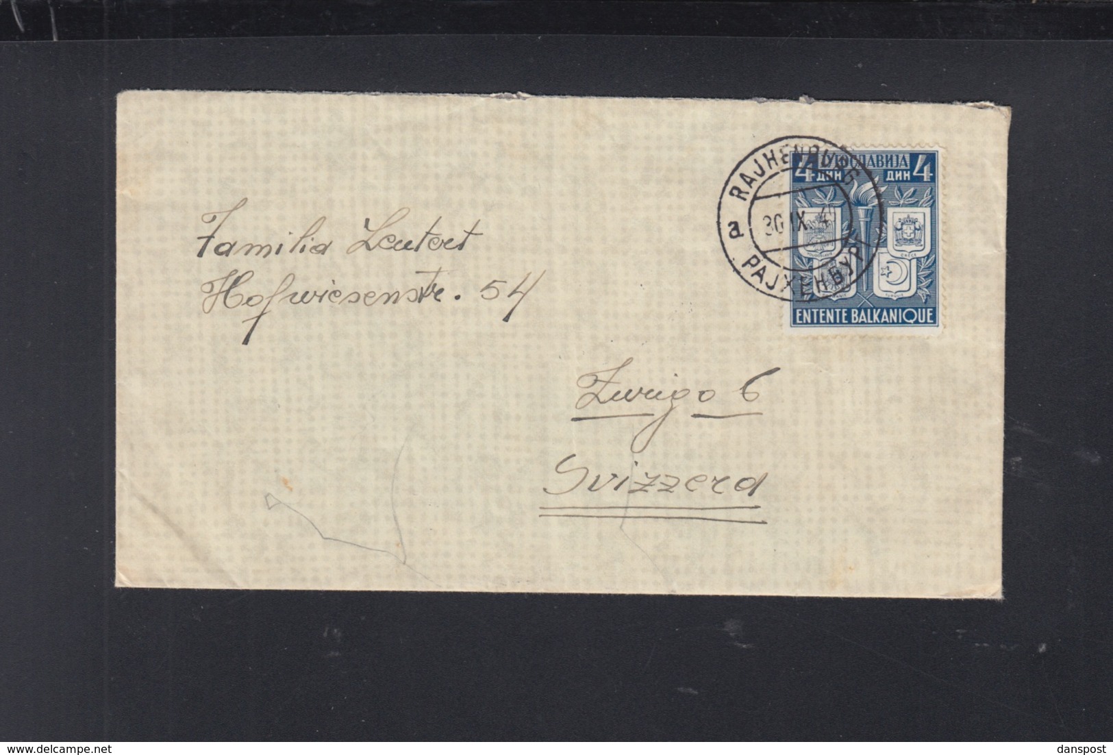 Yugoslavia Cover 1941 Rejhenburg To Switzerland - Covers & Documents