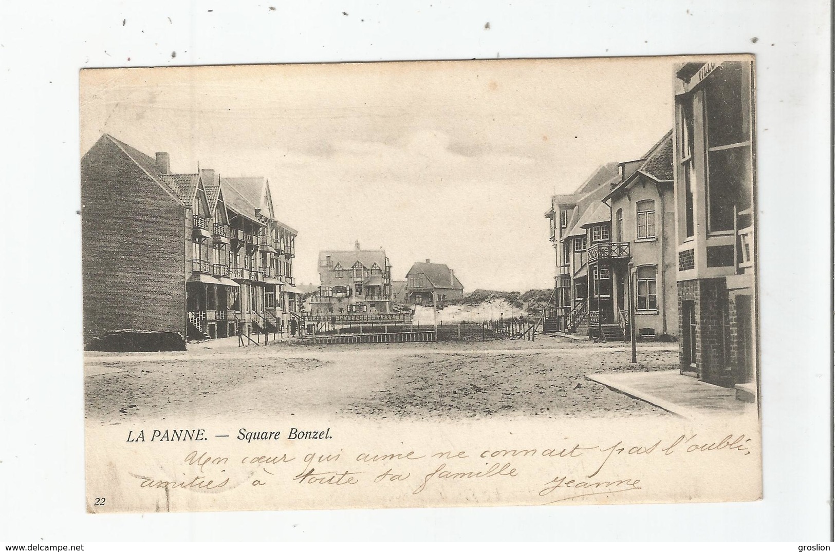 LA PANNE 22 SQUARE BONZEL 1903 - De Panne