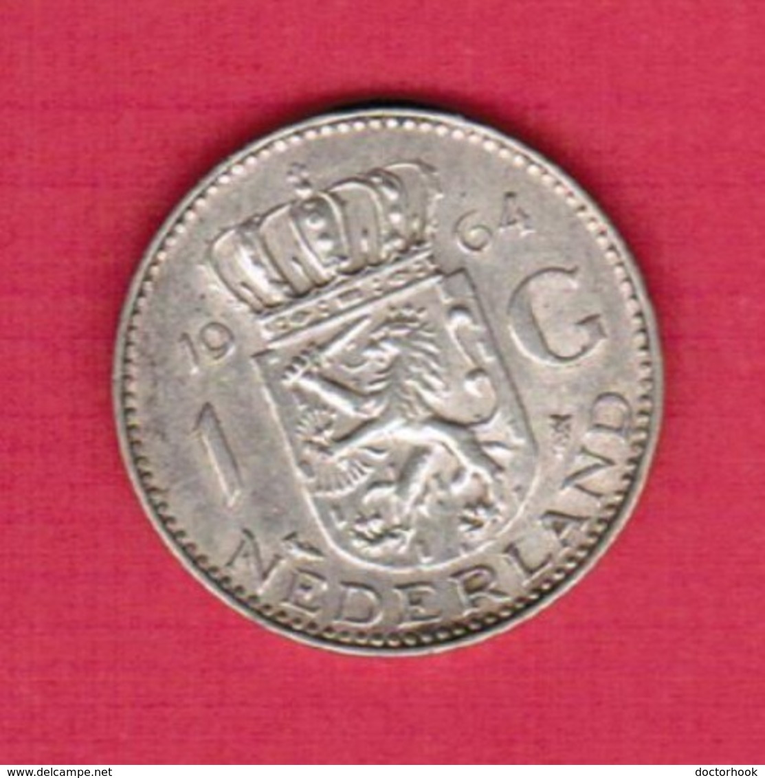 NETHERLANDS   1 GULDEN SILVER 1964 (KM # 184) #5229 - 1948-1980 : Juliana